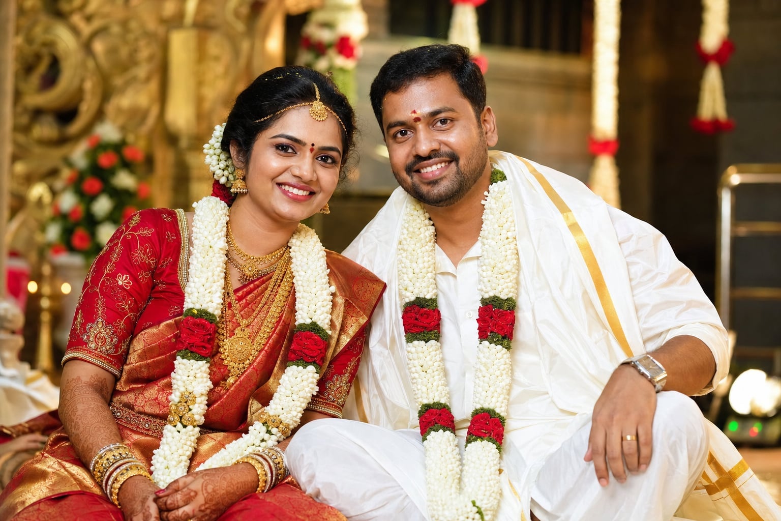 Happy Padmashali married couple matrimony profile